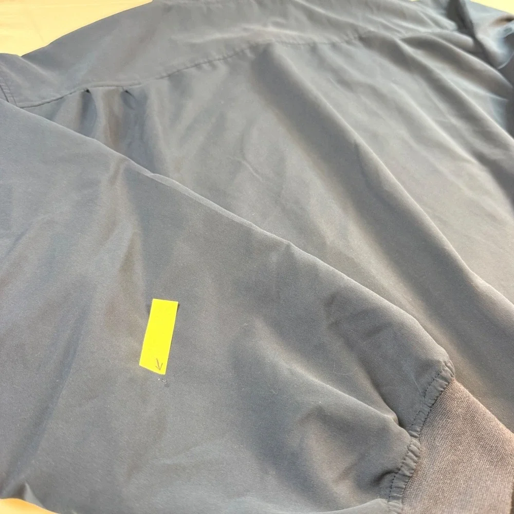 Perlis Performance Pullover Mens‎ L Navy Blue Quarter Zip Long Sleeve NOTE